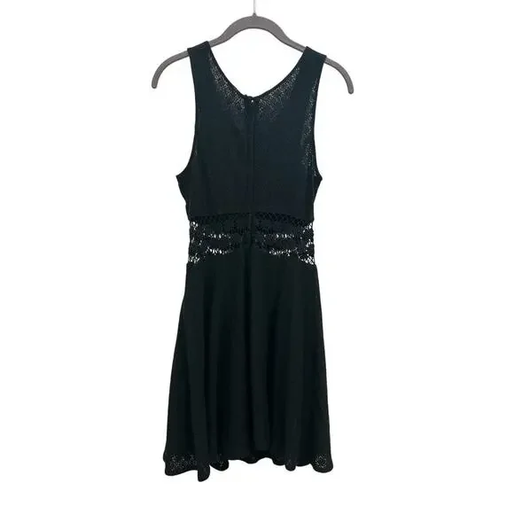 Free People Black Daisy Cutout Mini Dress Size 4 - Picture 4 of 5